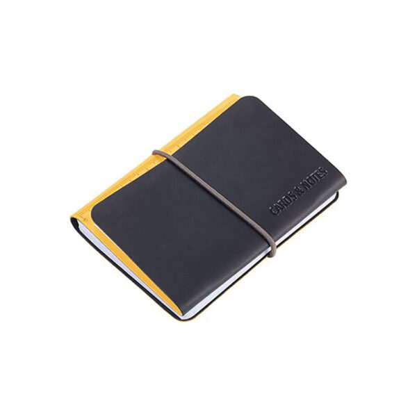 Card case and notepad DIN A7, yellow/black
