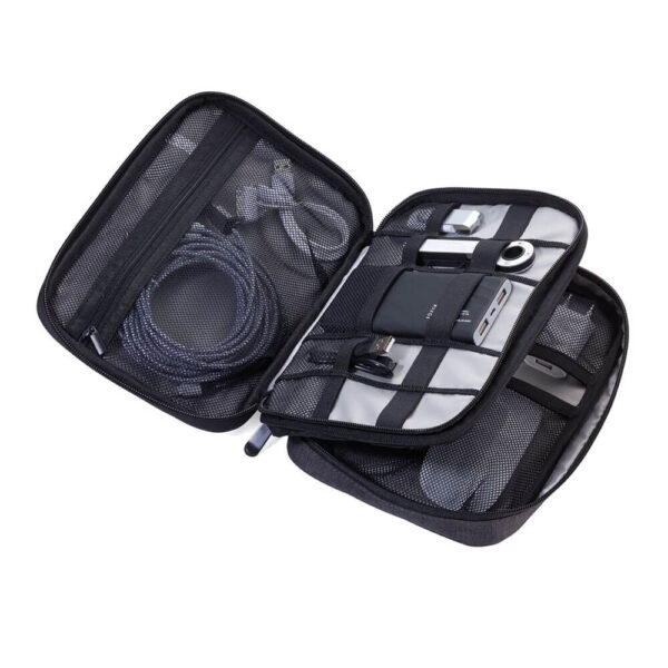 Organiser pocket with 2 zipper compartments,